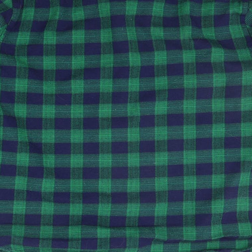Boohoo Mens Green Check   Button-Up Size 13