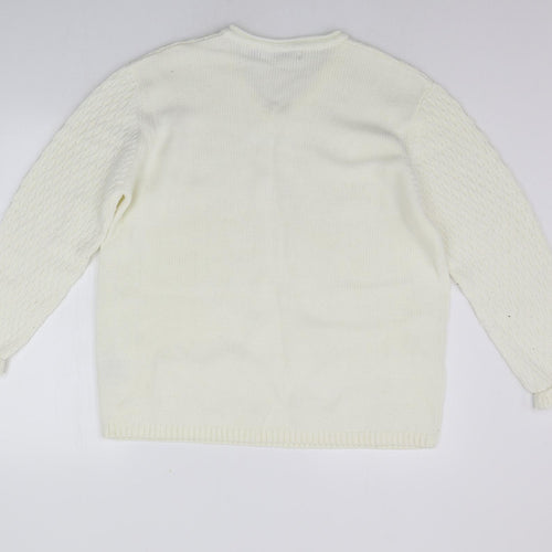 EWM Womens White   Pullover Jumper Size M