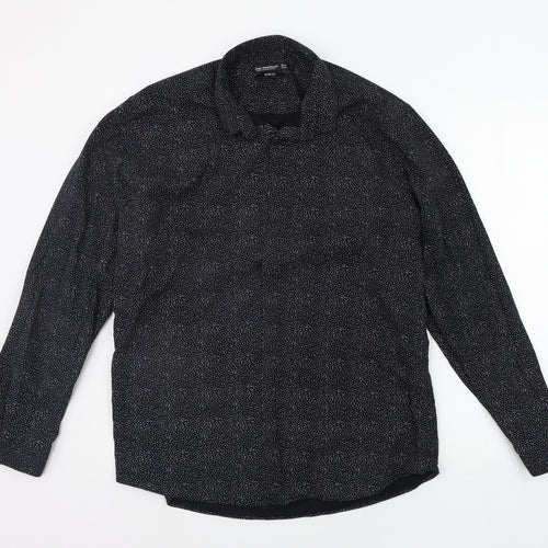 Cedar Wood State Mens Black Polka Dot   Button-Up Size 16
