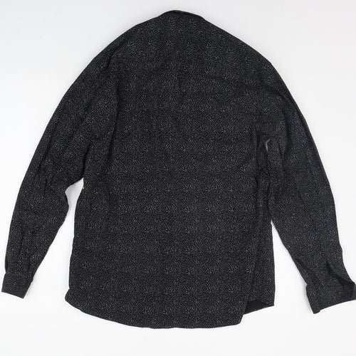 Cedar Wood State Mens Black Polka Dot   Button-Up Size 16
