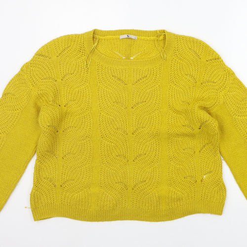TU Womens Yellow   Pullover Jumper Size 12