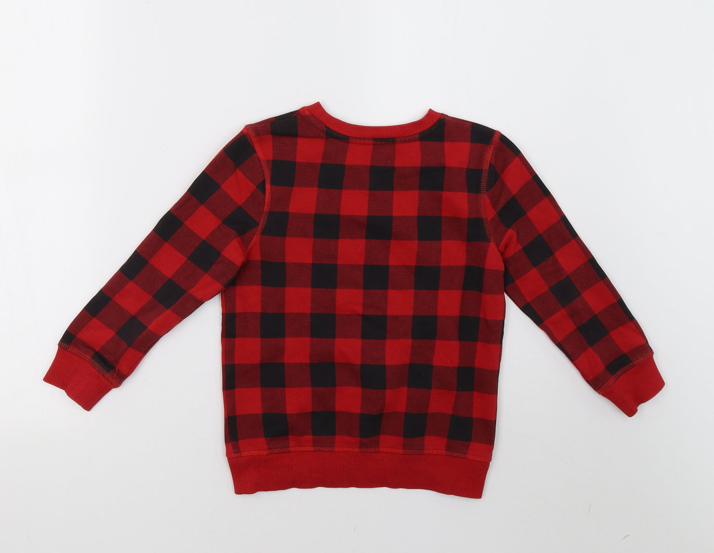 George Boys Red Check  Pullover Sweatshirt Size 4-5 Years
