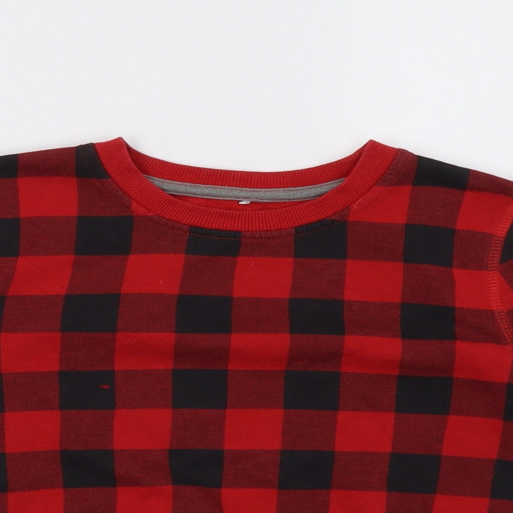 George Boys Red Check  Pullover Sweatshirt Size 4-5 Years