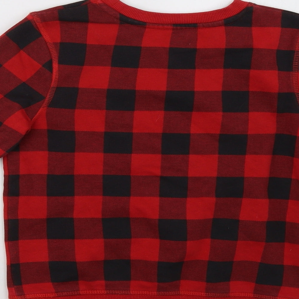 George Boys Red Check  Pullover Sweatshirt Size 4-5 Years