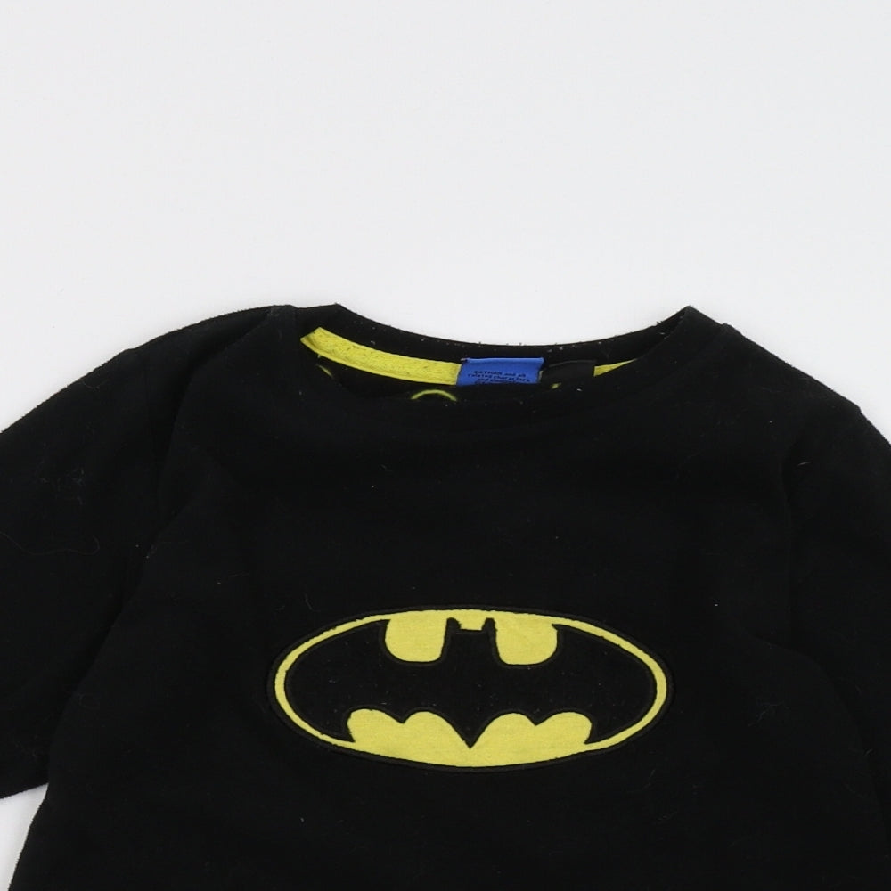 Primark Boys Black  Fleece  Pyjama Set Size 5-6 Years  - Batman