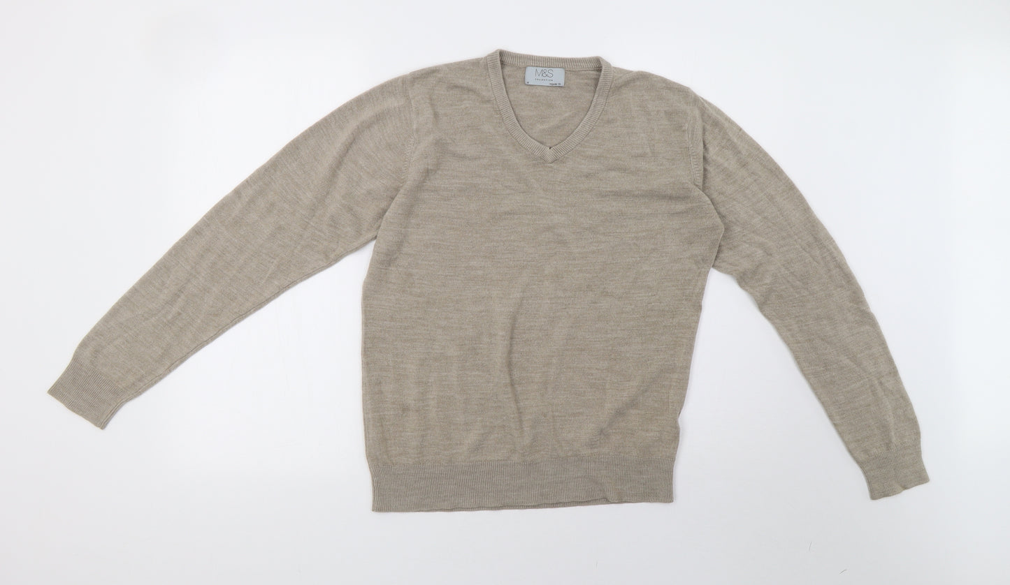 Marks and Spencer Mens Beige  Knit Pullover Sweatshirt Size M