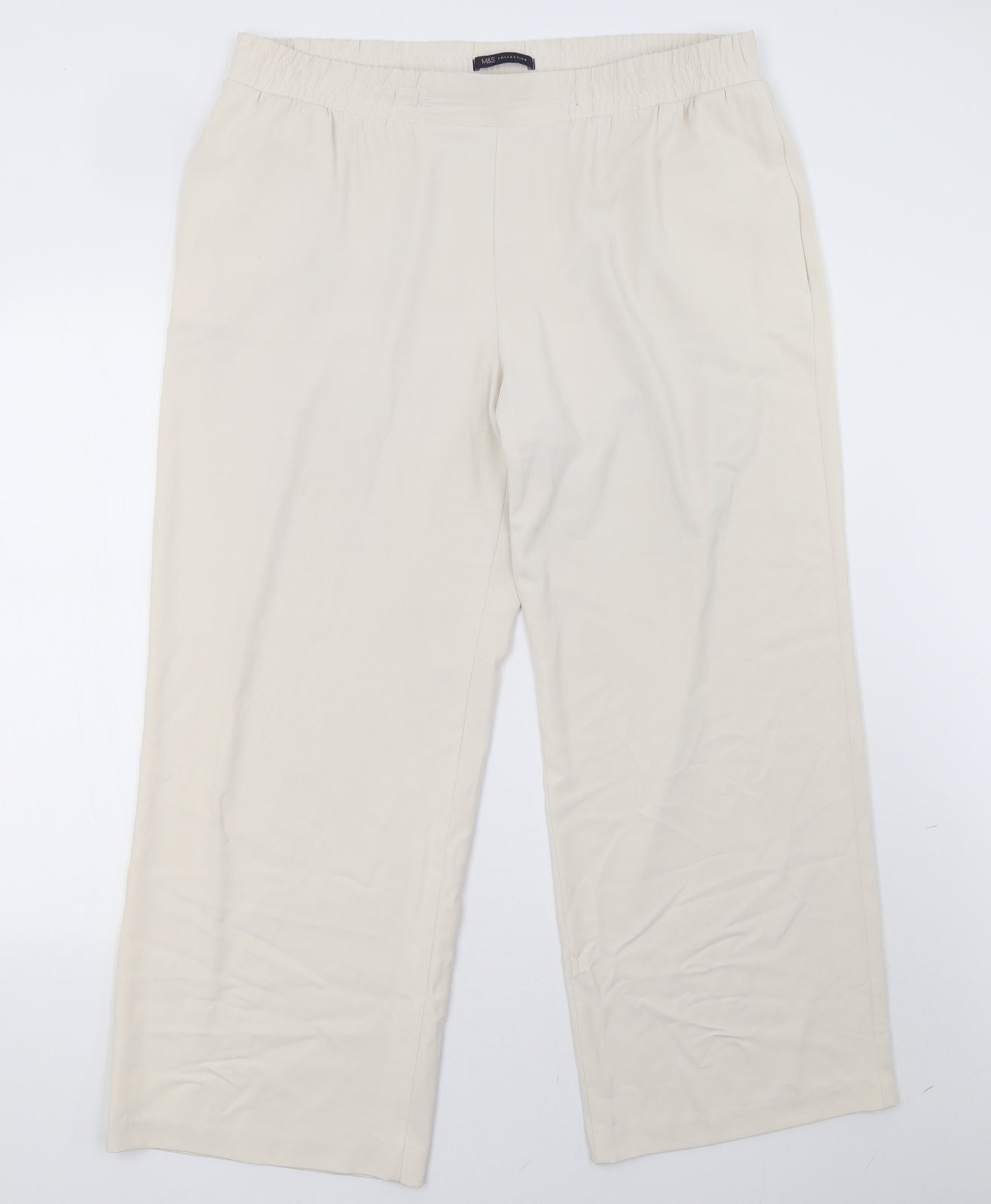 Marks and Spencer Womens White   Trousers  Size 18 L27 in