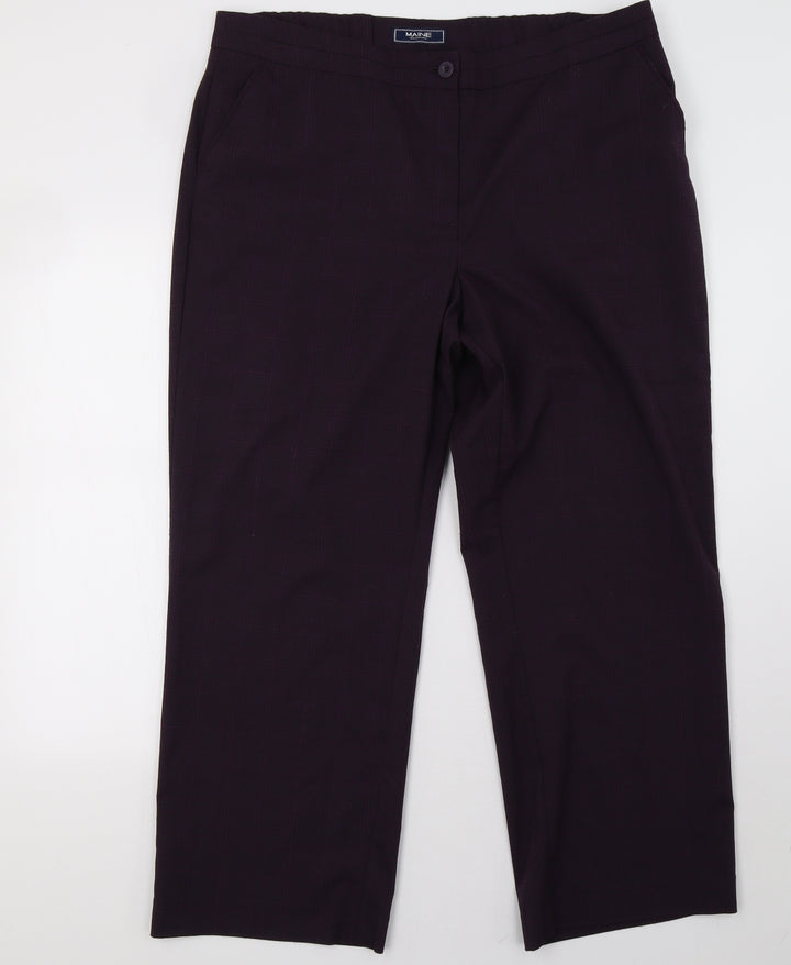 Debenhams Womens Purple Check  Trousers  Size 18 L30 in