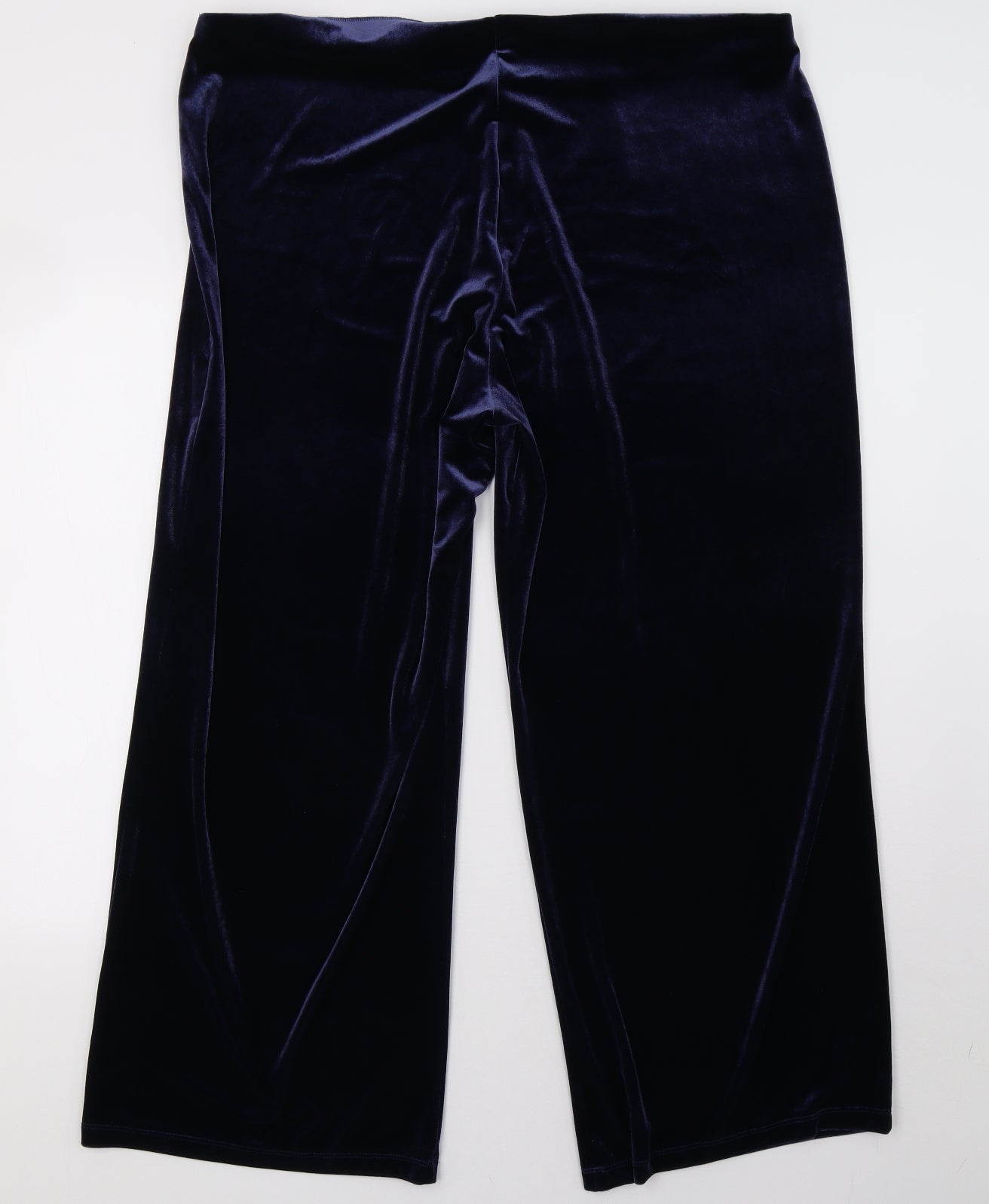 Marks and Spencer Womens Blue  Velvet Trousers  Size 22 L30 in - short leg