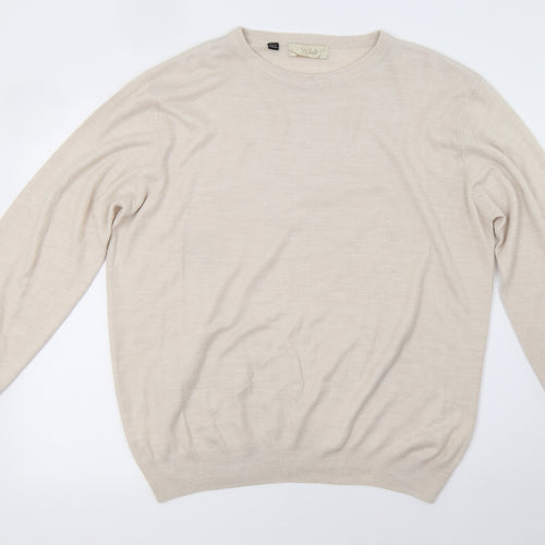 w&b Mens Beige  Knit Pullover Sweatshirt Size XL