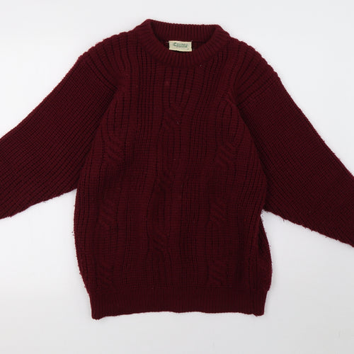 county Womens Red  Knit Pullover Sweatshirt Size M
