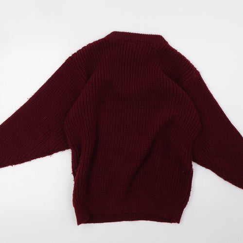 county Womens Red  Knit Pullover Sweatshirt Size M