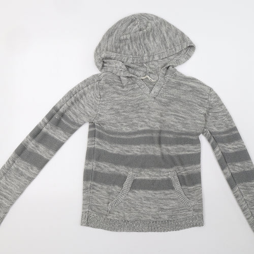 mrp Womens Grey  Knit Pullover Hoodie Size M