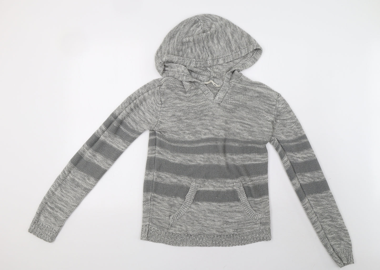mrp Womens Grey  Knit Pullover Hoodie Size M