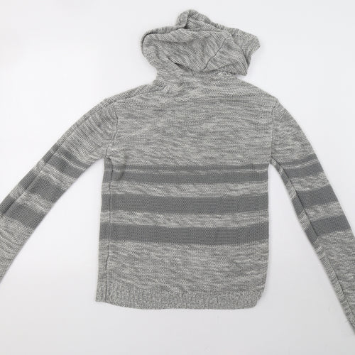 mrp Womens Grey  Knit Pullover Hoodie Size M