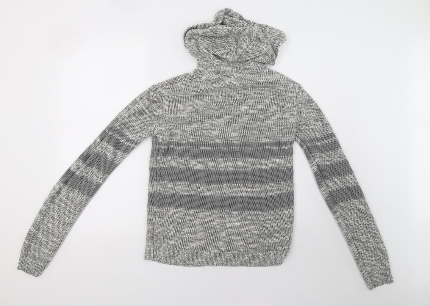 mrp Womens Grey  Knit Pullover Hoodie Size M