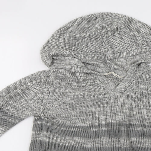 mrp Womens Grey  Knit Pullover Hoodie Size M