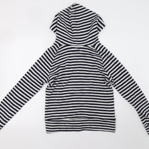 Brandy Melville Womens White Striped  Full Zip Hoodie Size S