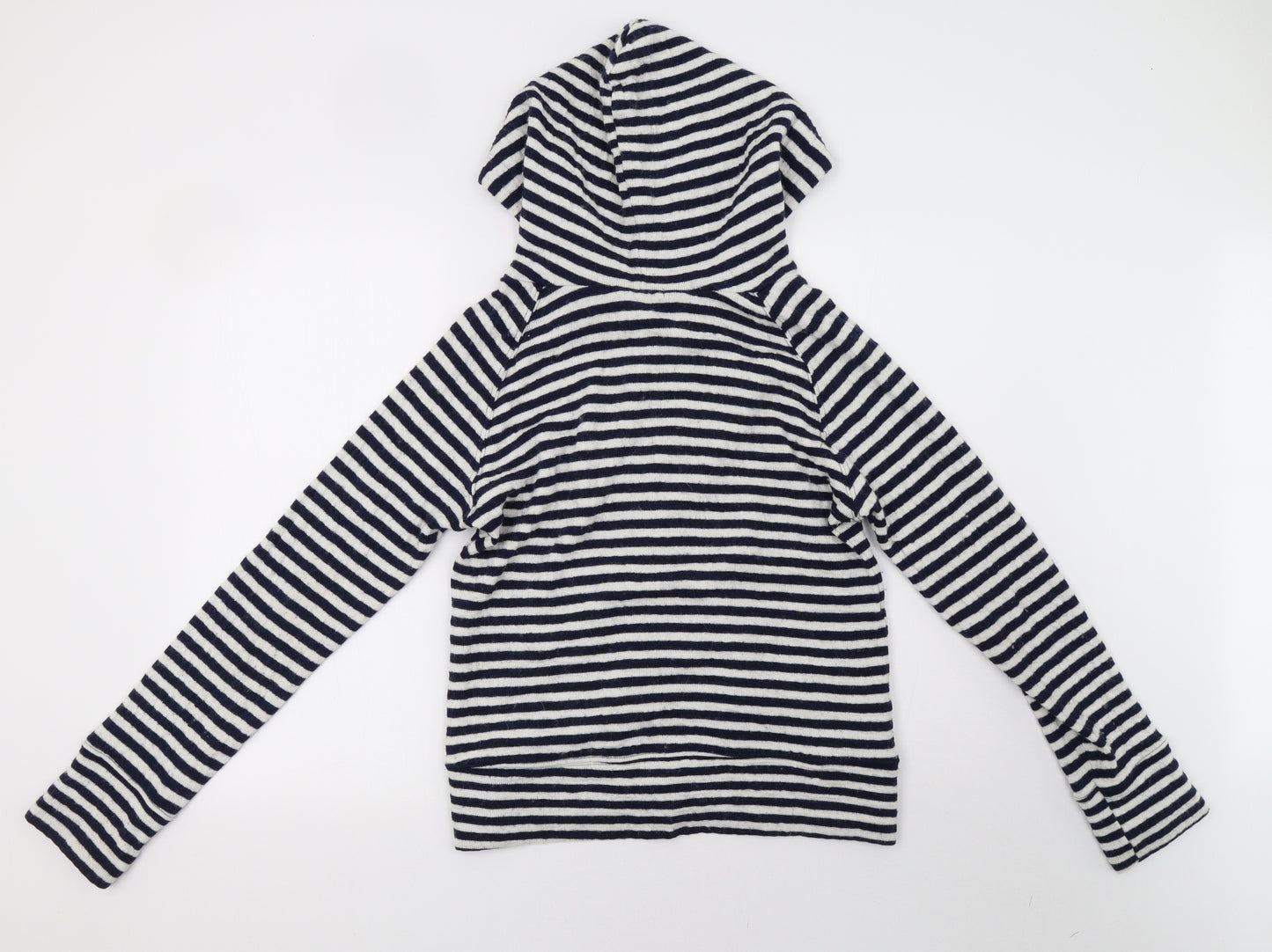 Brandy Melville Womens White Striped  Full Zip Hoodie Size S