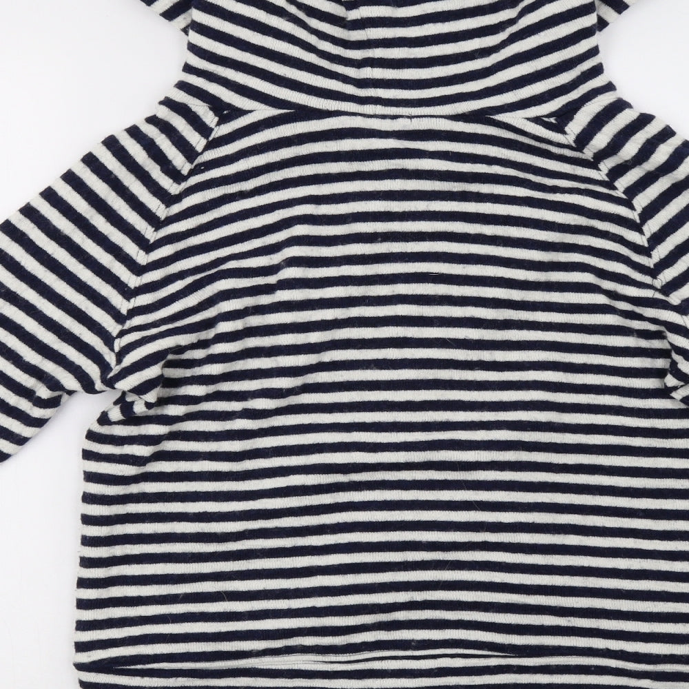 Brandy Melville Womens White Striped  Full Zip Hoodie Size S