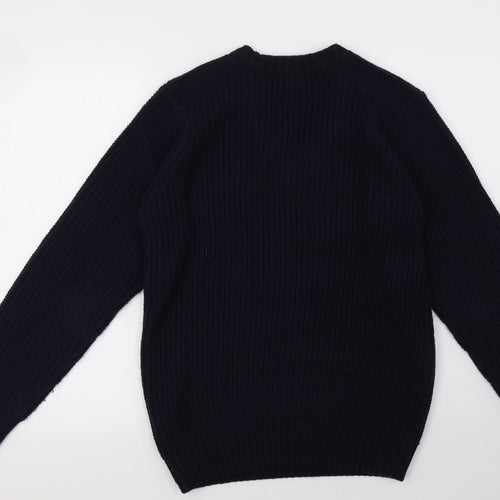 EWM Mens Blue  Knit Pullover Sweatshirt Size S