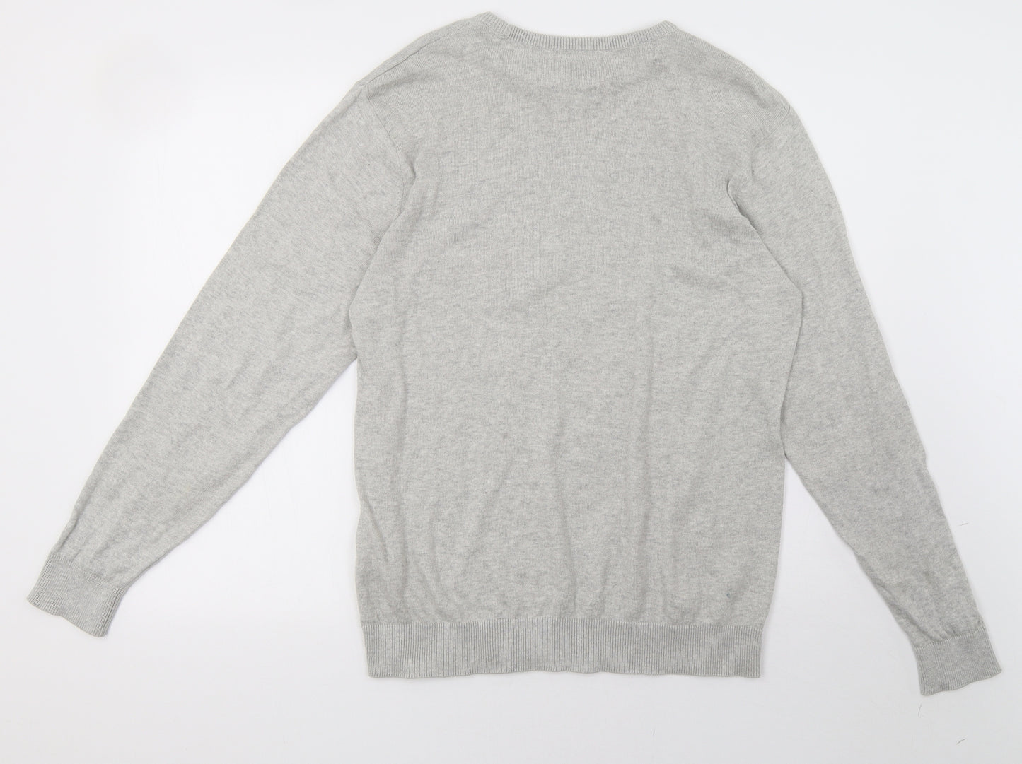 georhge Mens Grey  Knit Pullover Sweatshirt Size M