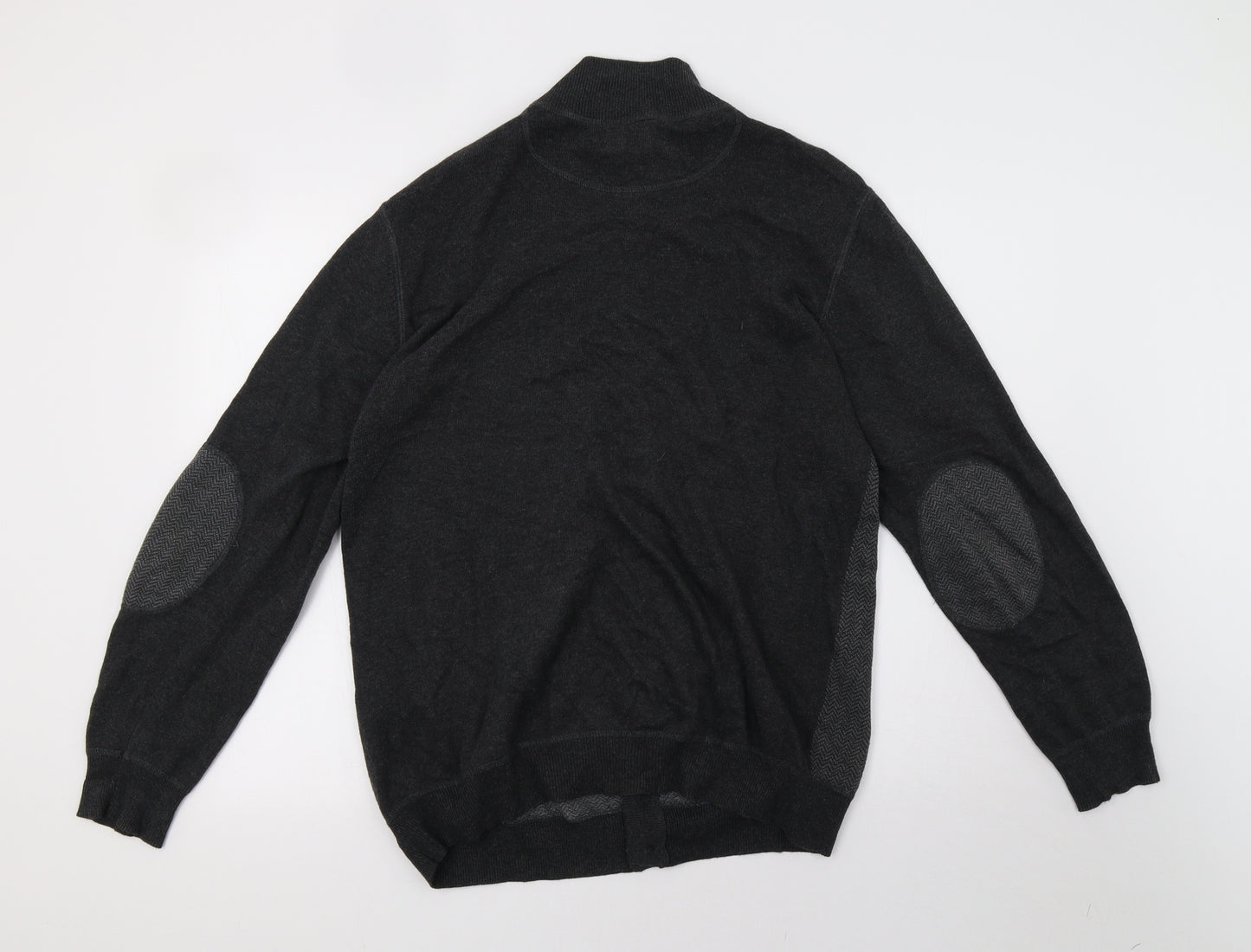 losan Mens Grey  Knit Cardigan Jumper Size XL