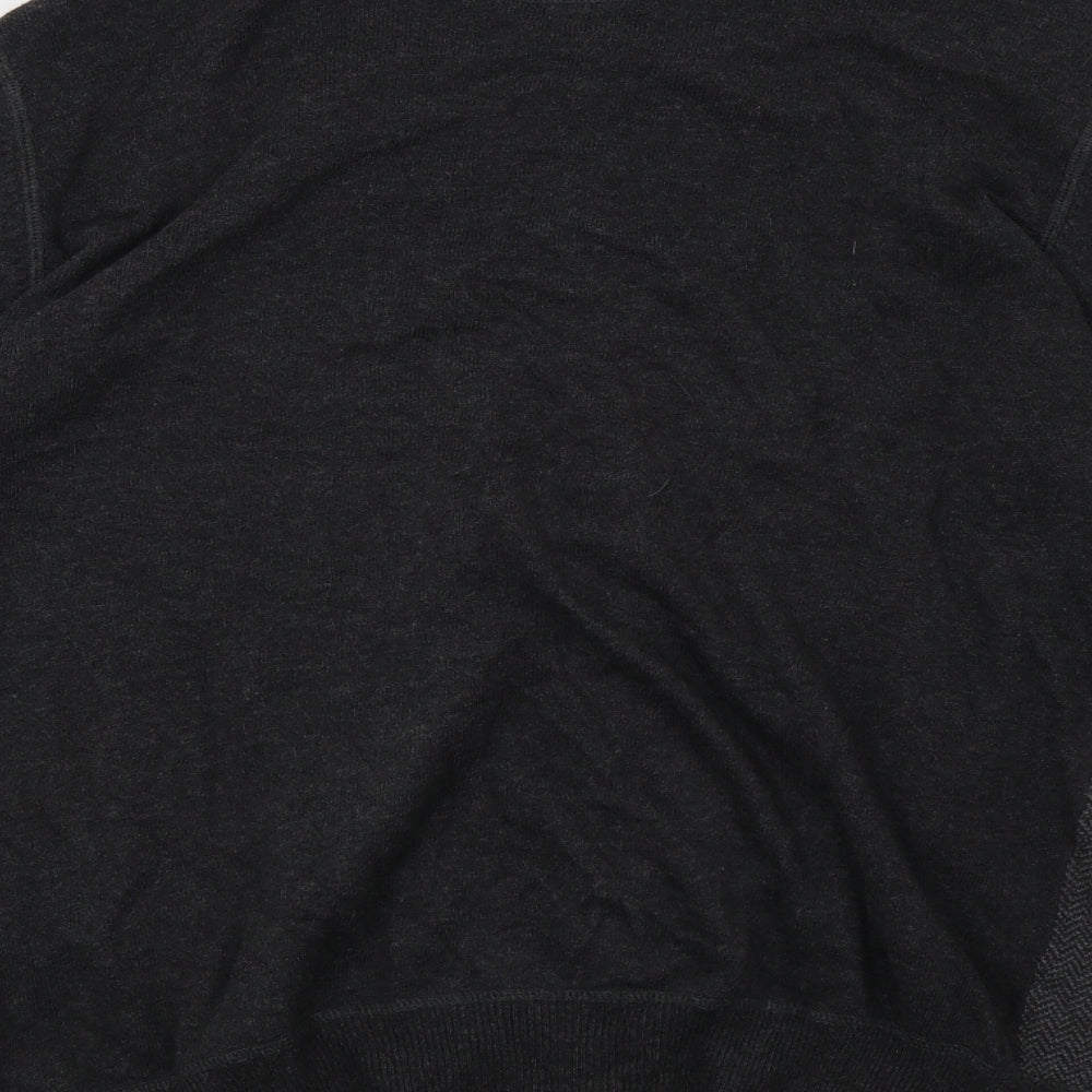 losan Mens Grey  Knit Cardigan Jumper Size XL