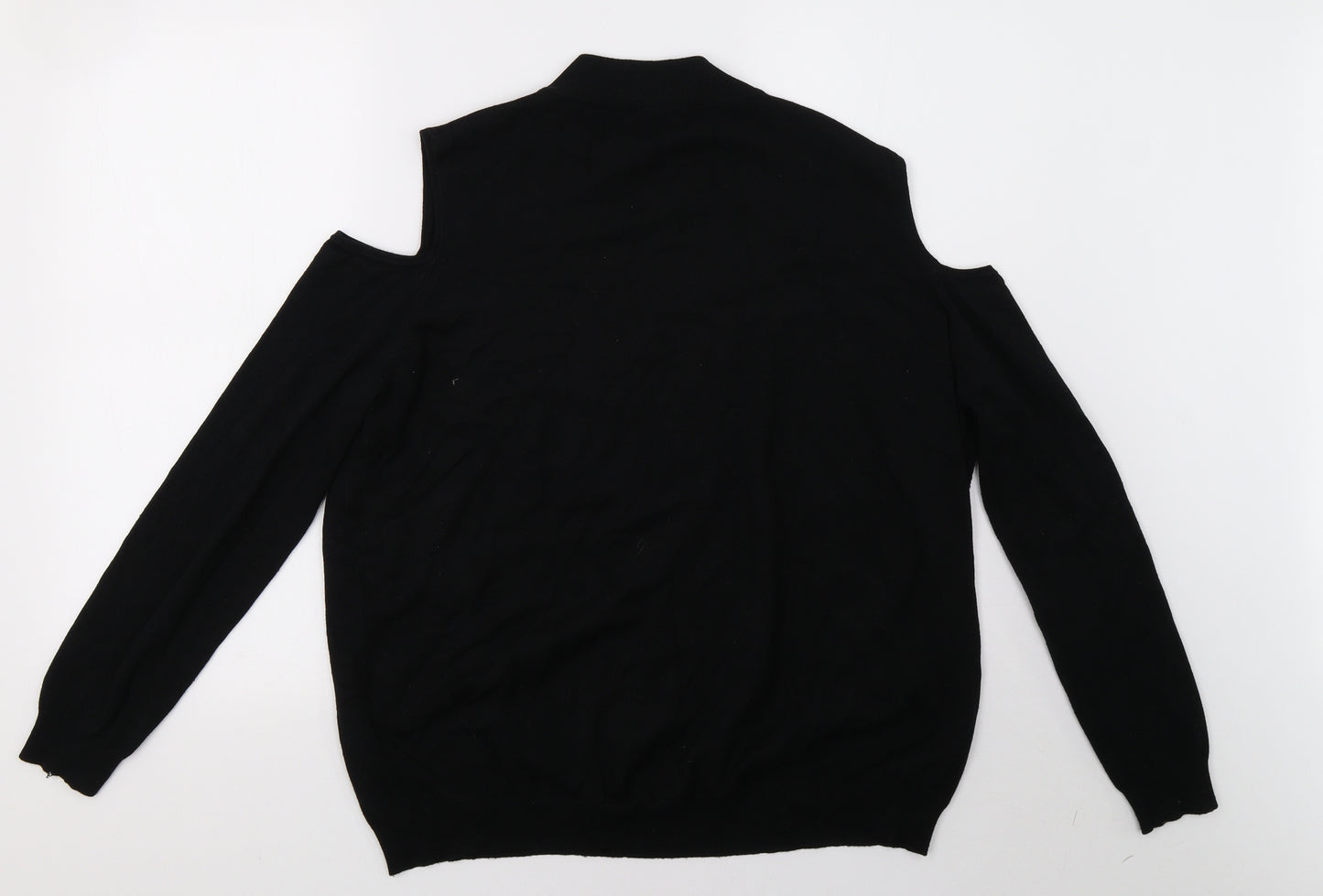 Capsule Womens Black  Knit Pullover Sweatshirt Size 20