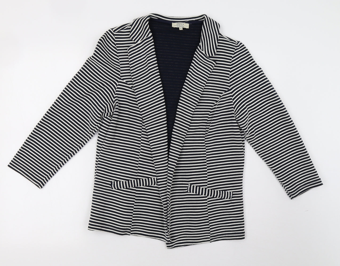 Matalan Womens White Striped  Jacket Blazer Size 16