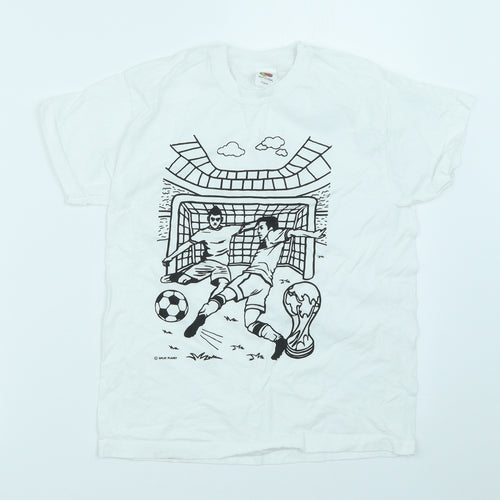 Fruit of the Loom Boys White   Basic T-Shirt Size 7-8 Years