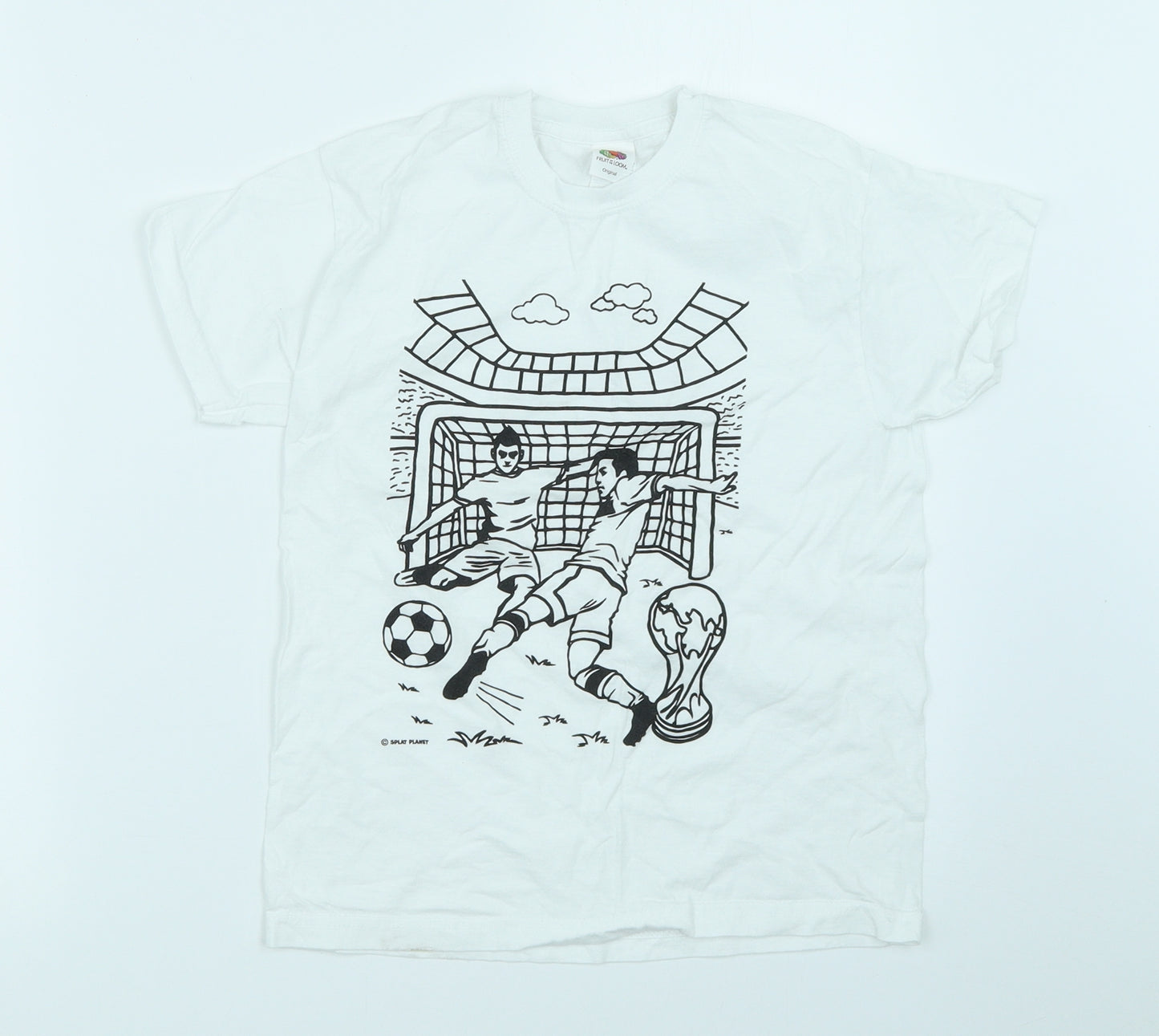 Fruit of the Loom Boys White   Basic T-Shirt Size 7-8 Years