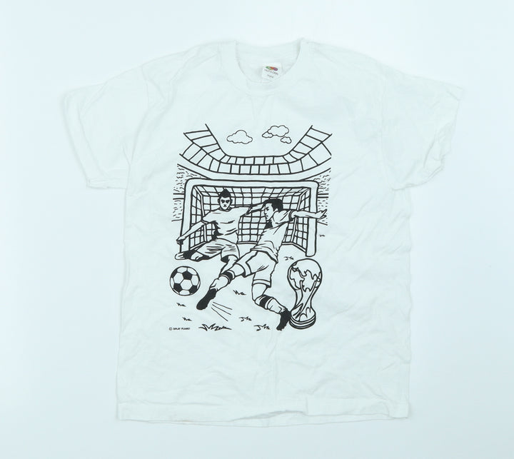 Fruit of the Loom Boys White   Basic T-Shirt Size 7-8 Years