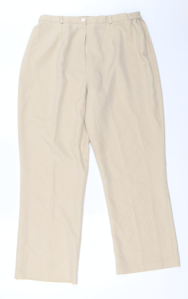 BASSINI Womens Beige Trousers Size 16 L28 in