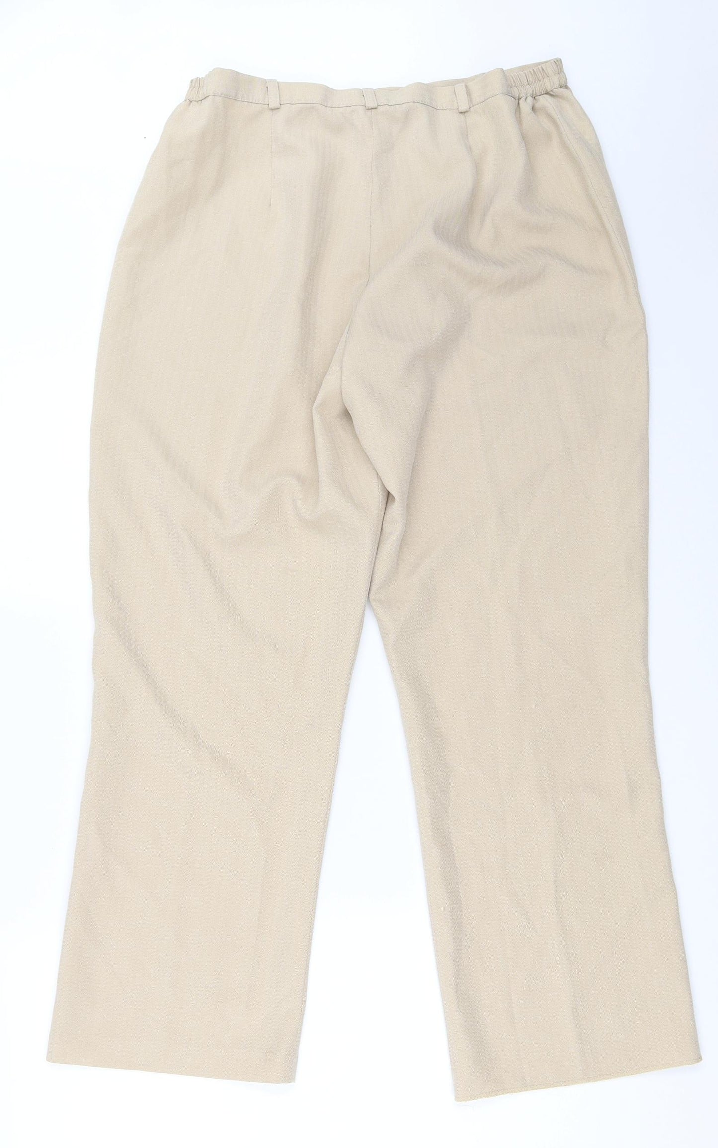 BASSINI Womens Beige   Trousers  Size 16 L28 in