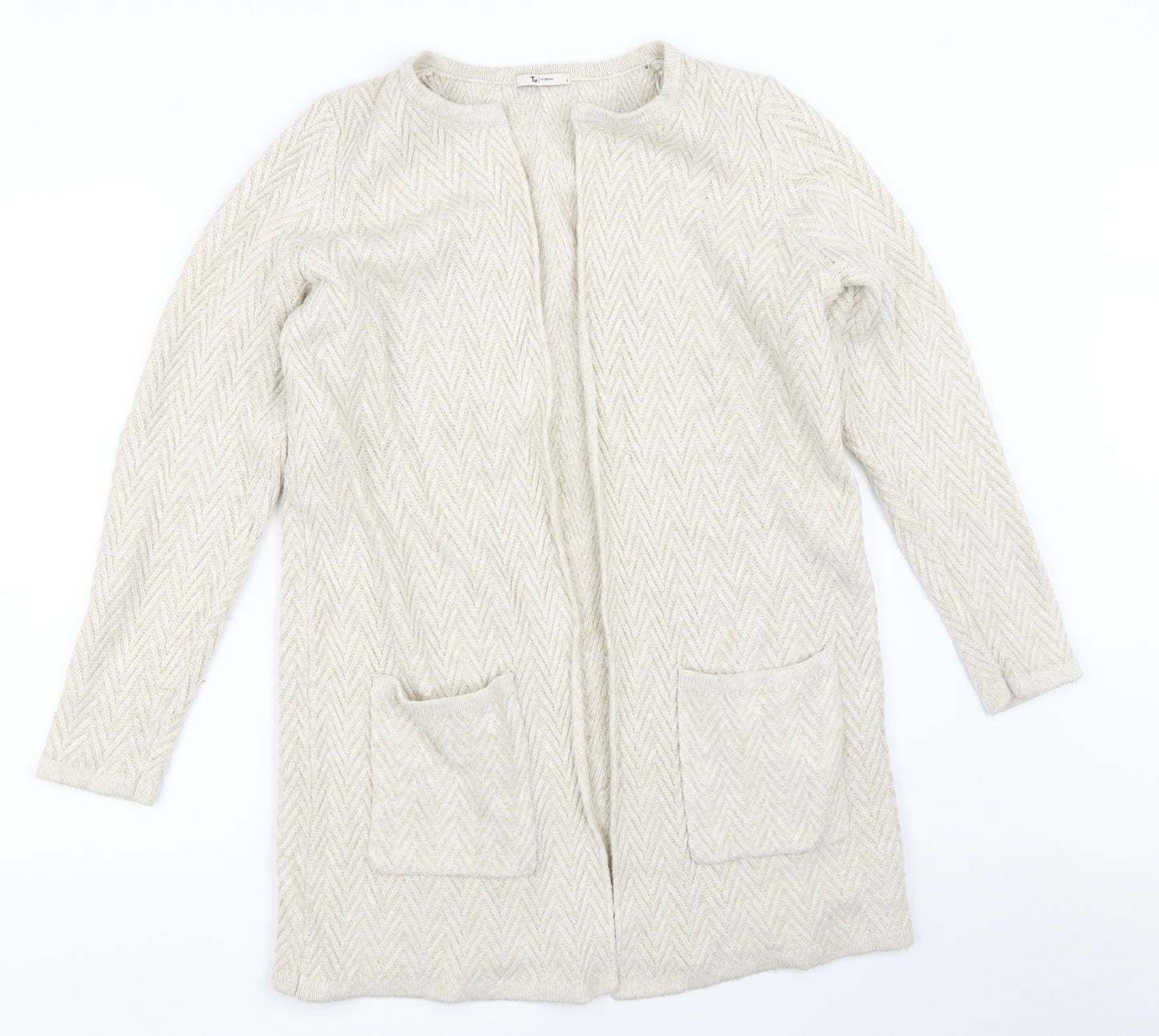TU Womens Beige   Cardigan Jumper Size M