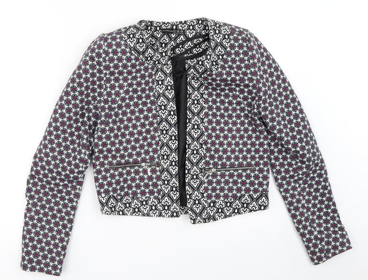 Atmosphere Womens Black Geometric  Jacket  Size 8