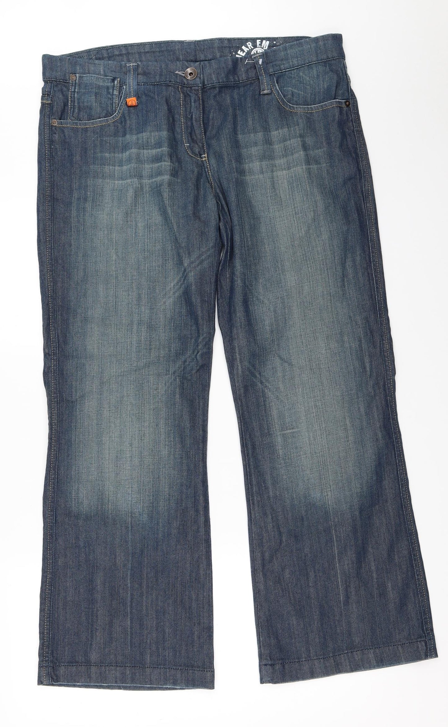 Fat Face Womens Blue  Denim Straight Jeans Size 16 L30 in