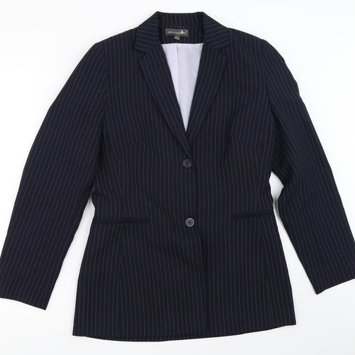 Atmosphere Womens Blue Striped  Jacket Blazer Size 10