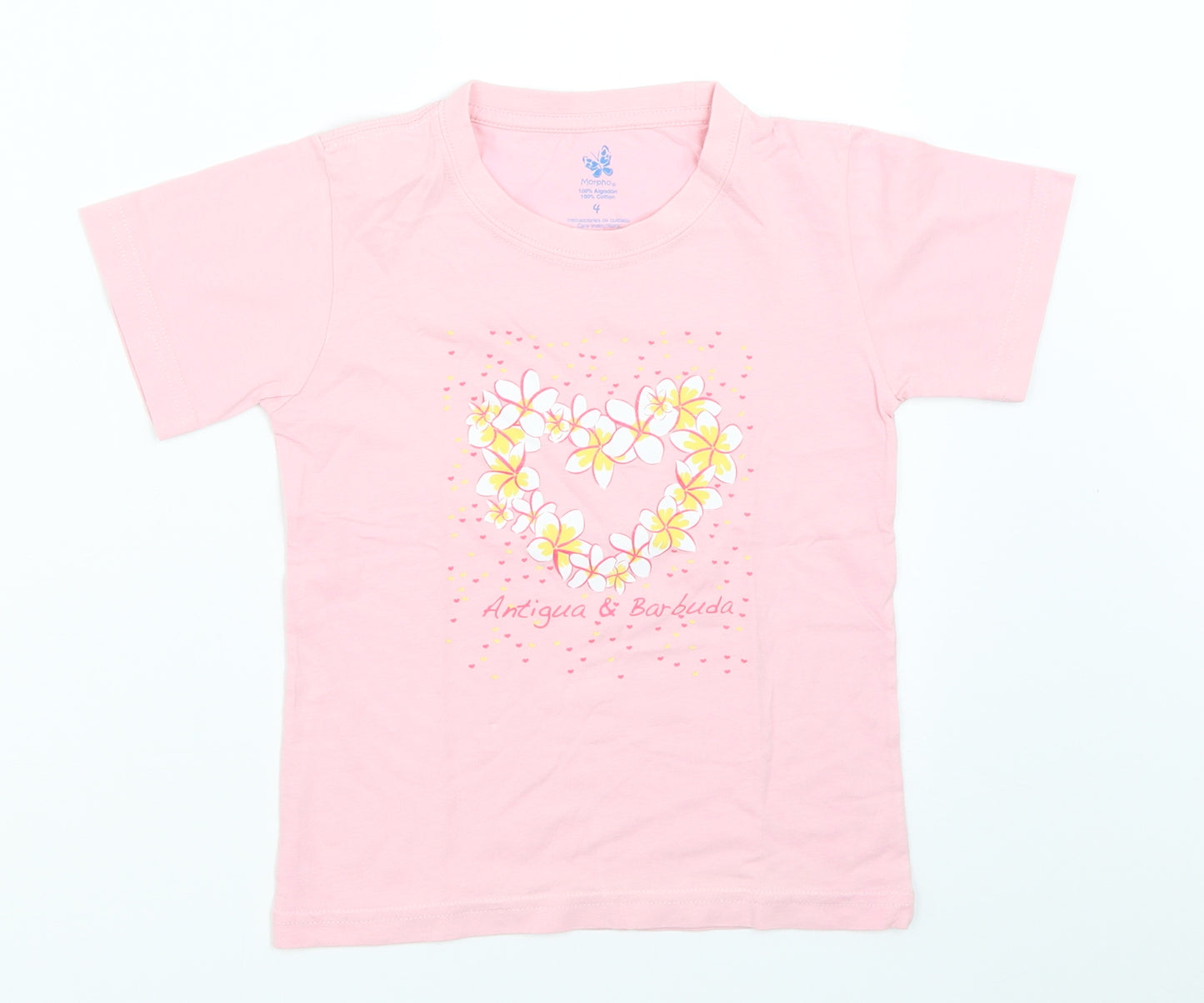 Morpho Girls Pink   Basic T-Shirt Size 4 Years