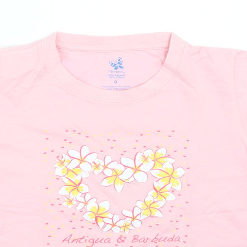 Morpho Girls Pink   Basic T-Shirt Size 4 Years