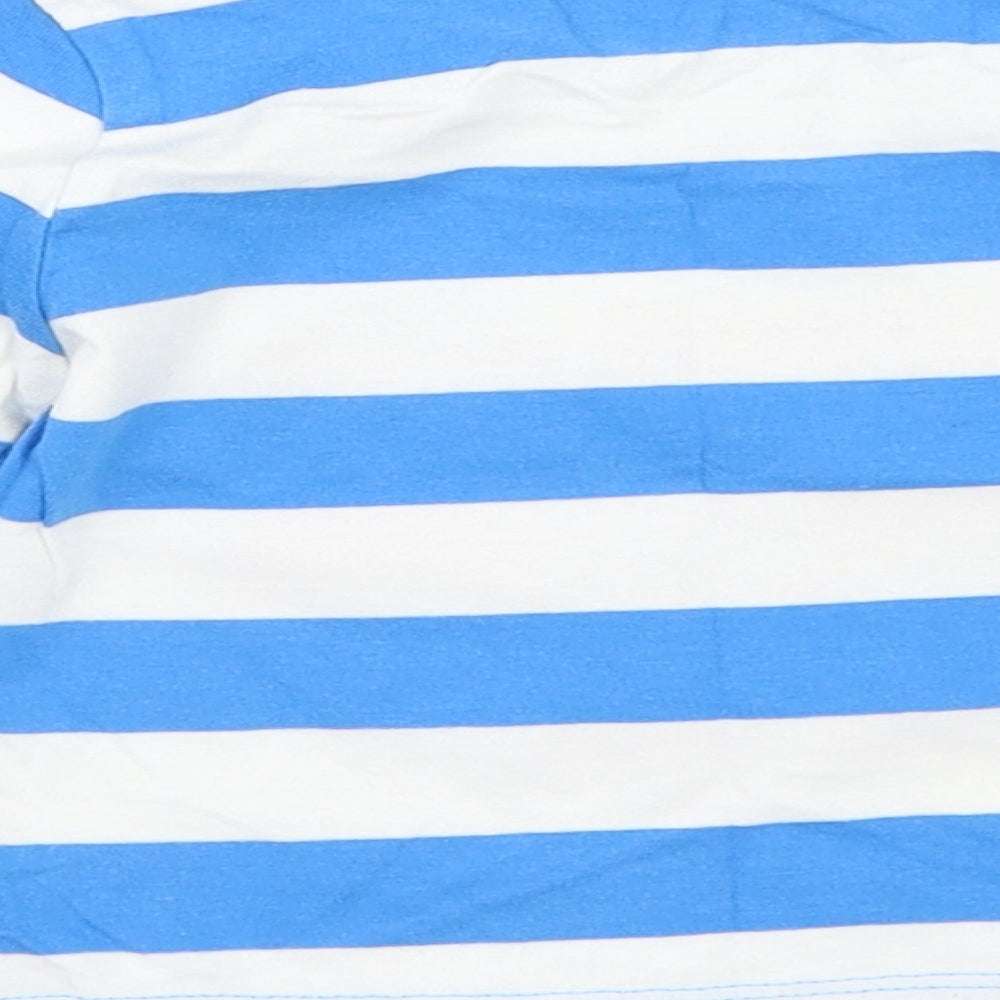 Mini Club Boys Blue Striped  Basic T-Shirt Size 9-12 Months