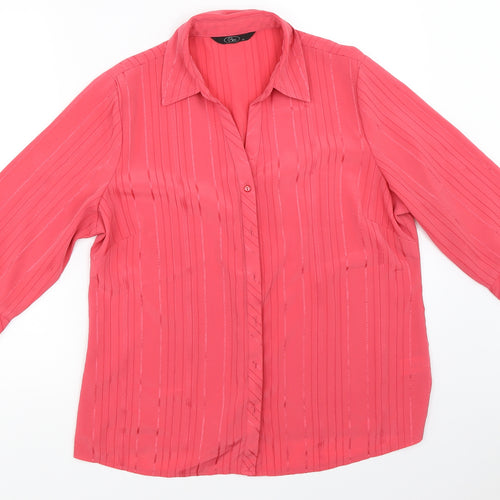 BM Womens Pink   Basic Button-Up Size 16