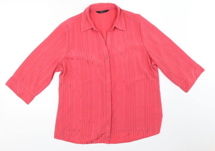 BM Womens Pink   Basic Button-Up Size 16