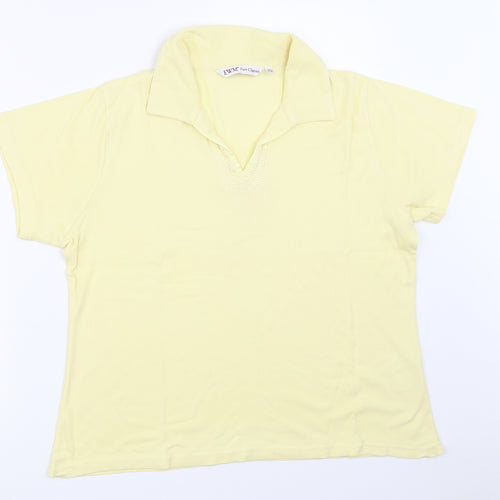 EWM Womens Yellow   Basic T-Shirt Size 14