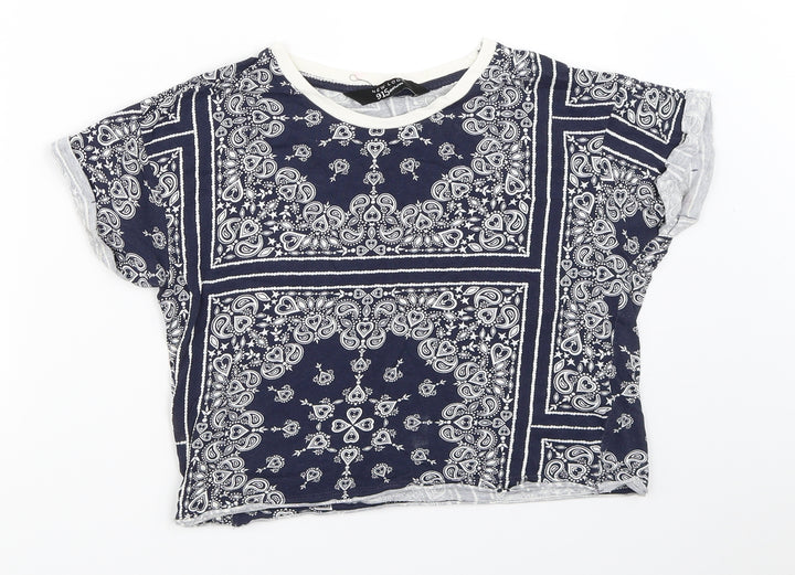 New Look Girls Blue Cropped T-Shirt Size 12-13 Years