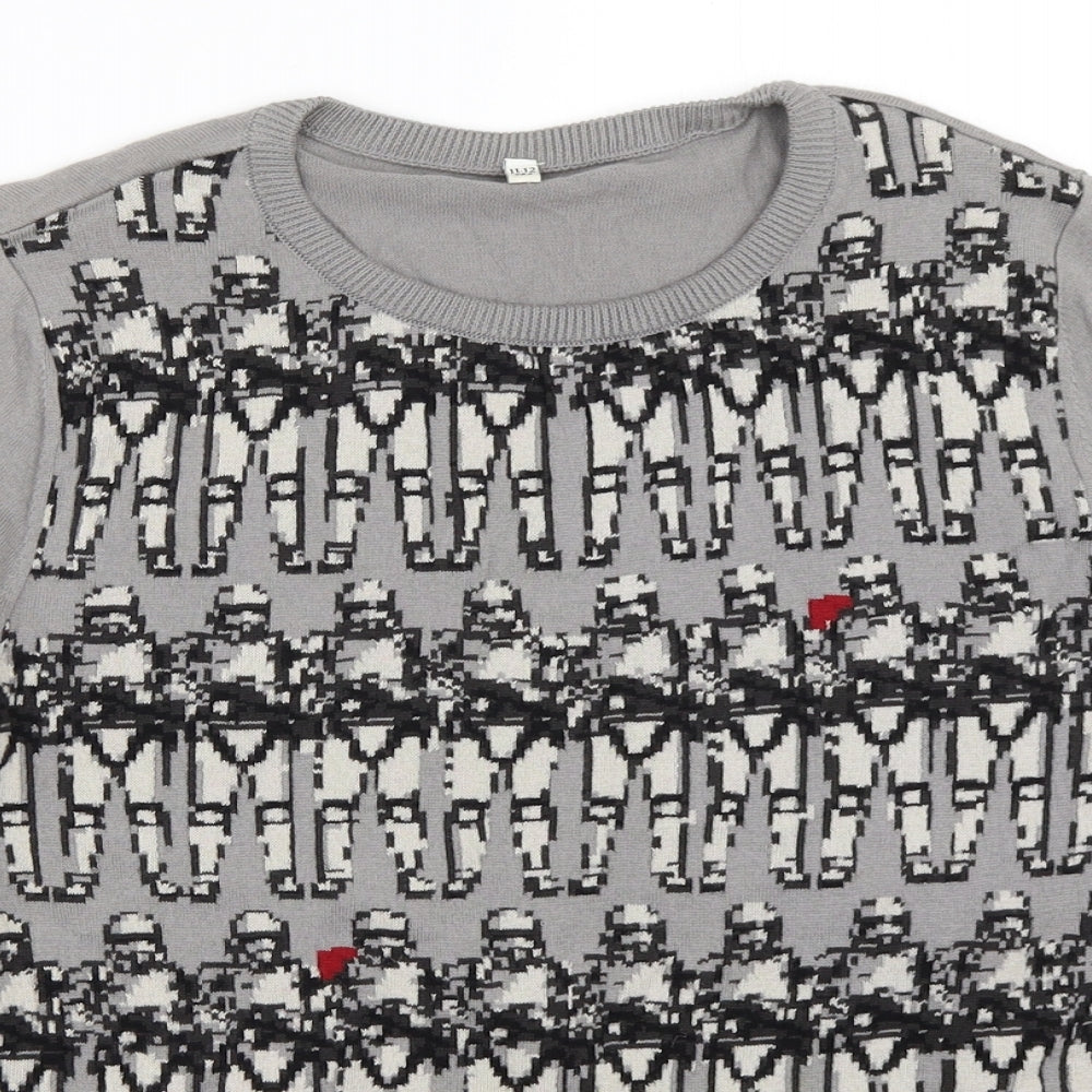Marks and Spencer Boys Grey   Pullover Jumper Size 11-12 Years  - star wars