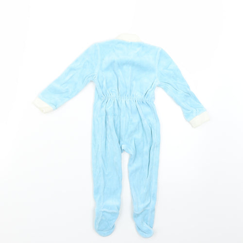 frottee stretch Baby Blue Geometric  Babygrow One-Piece Size 0-3 Months