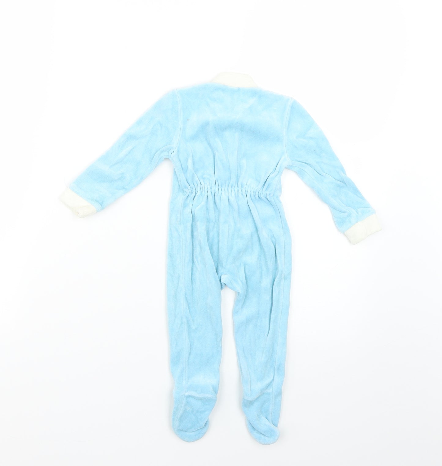 frottee stretch Baby Blue Geometric  Babygrow One-Piece Size 0-3 Months