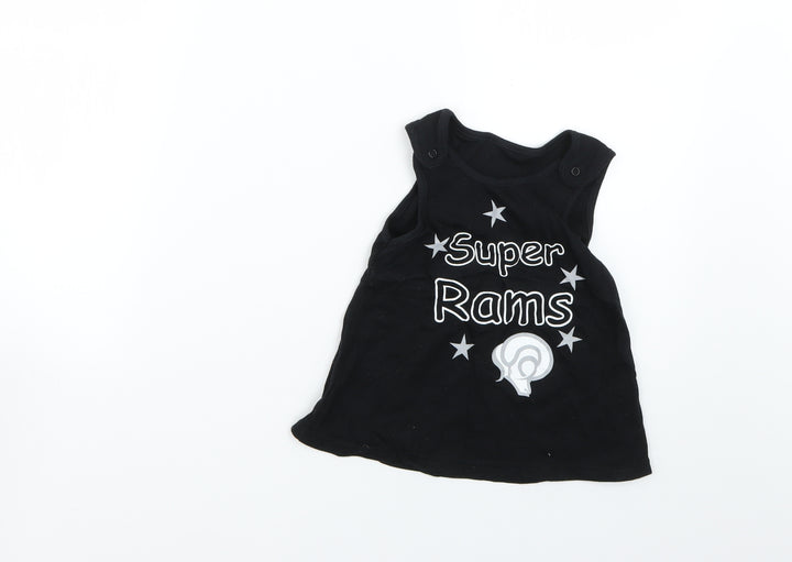 derry county Baby Black Dungaree One-Piece Size 3-6 Months